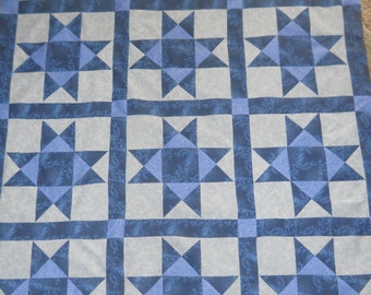 Blue Stars  --  quilt top  **new**  (45 x 58)