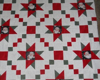 Santa/Christmas  --  quilt top  **new**  (48 x 60)