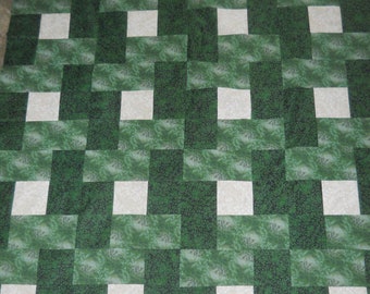 Green   --  quilt top  **new**  (48 x 60)