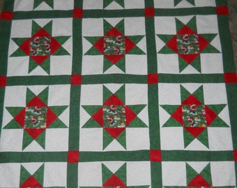 Christmas/Santa  --  quilt top  **new**  (45 x 58)