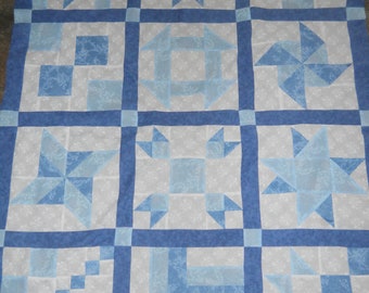 Blue Sampler  --  quilt top  **new**  (45 x 58)