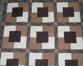 Brown   --  quilt top  **new**  (45 x 58)