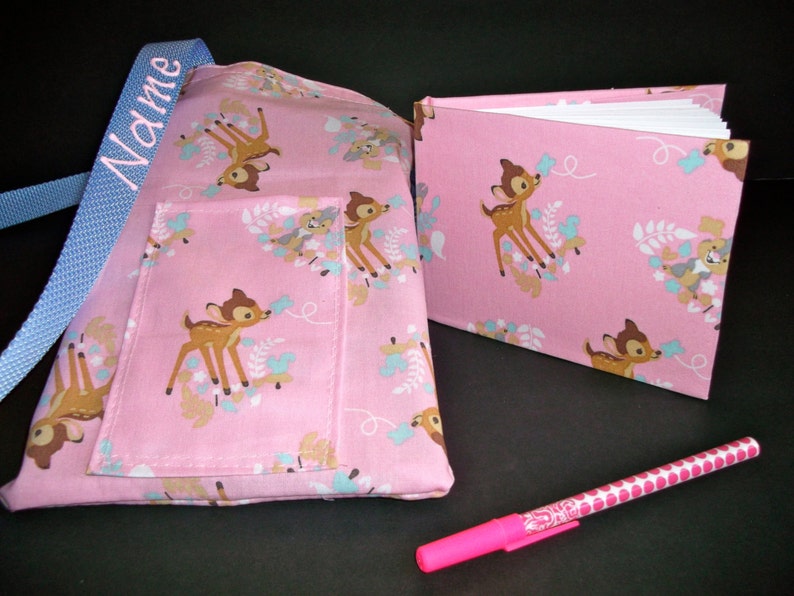 Disney Bambi autograph book bag with book, bag and pen and autograph book PERSONALIZED for FREE Adjustable strap image 1