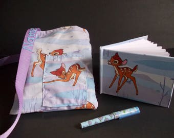 Disney Bambi autograph book bag with book, bag and pen and autograph book PERSONALIZED for FREE Adjustable strap Lanyard strap for pins