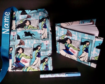 Disney Mulan autograph book bag with book, bag and pen Personalized for free adjustable strap for Disney pin collection