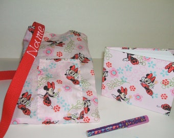 Disney Minnie mouse autograph book bag with book/bag/pen personalized for FREE Adjustable strap PINK
