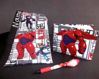 Disney Big Hero 6 Baymax autograph book bag with book, bag and pen Personalized for FREE adjustable strap