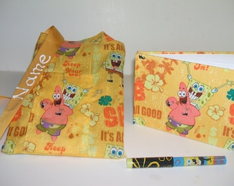 Disney Spongebob Squarepants autograph book bag with book and pens personalized for FREE adjustable strap