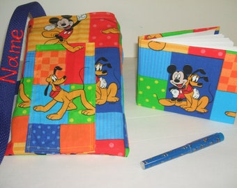 Disney Mickey Mouse Pluto Blue autograph book bag with book, bag, and pen PERSONALIZED for FREE adjustable strap