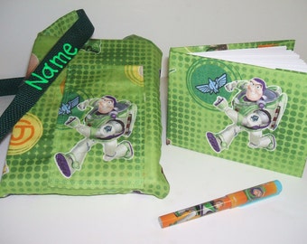 Disney Toy STORY Buzz autograph book bag with book, bag, and pen personalized for FREE adjustable strap