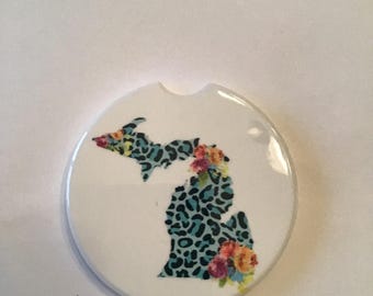 Michigan Leopard  Vehicle Car Coaster