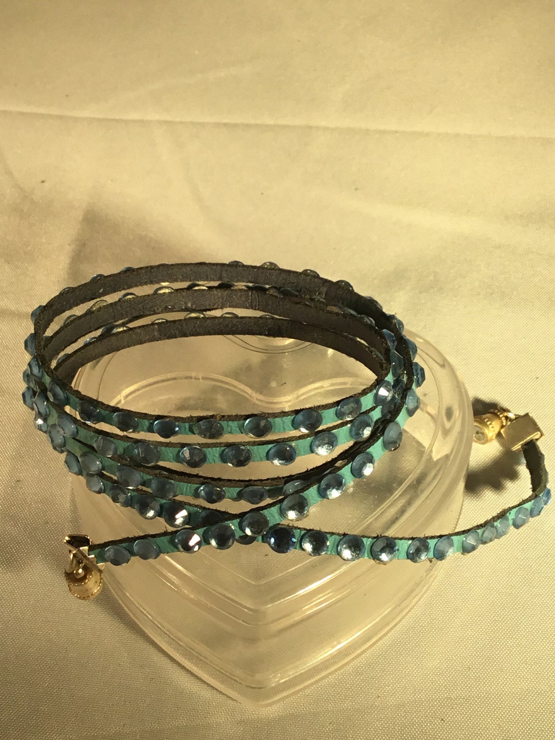 Swarovski Crystal Multi Wrap Bracelet in Pale Blue - Etsy display picture 1