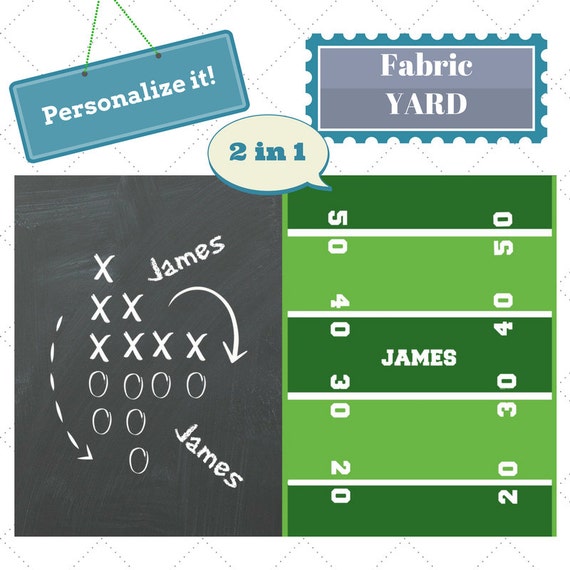PERSONALIZED Fabric by the Yard - Football Game Day Sports Fabric, Upholstery, Quilting, Linen, Cotton, Minky, Fleece, Organic Cotton, DIY