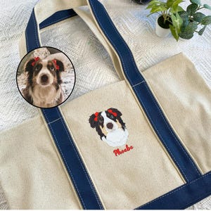 Personalisierte Einkaufstasche für Frauen - Haustier Gesicht Canvas Einkaufstasche - Mama Tasche - Hunde Mama Tasche - Personalisierte Hunde Mama Einkaufstasche - Geschenk zum Muttertag