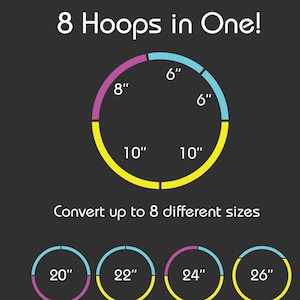 5/8" OD Beginner Hoop - Grow With Your Flow! 8 Sizes in One!
