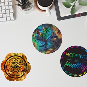 Hoelahoep-stickers. Hoepel sticker. Hooper-stickers. Hula Hooping-afbeeldingen. Stickers