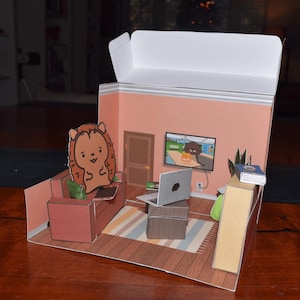 Hedgehog Living Room Play Set - Printable DIY Children&#39;s Activity, Fun Home Learning Craft, Educational Toy for Kids, Digital Download, PDF