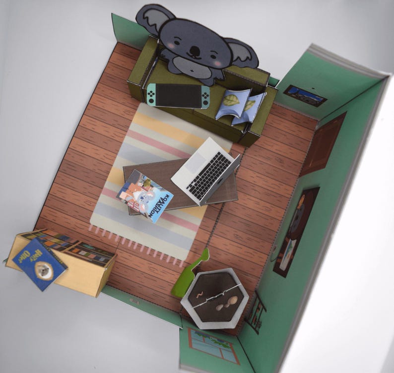 Koala Living Room Play Set Printable DIY Children's Activity, Fun