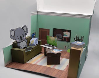 Koala Living Room Play Set - Printable DIY Children's Activity, Fun Home Learning Craft, Educational Toy for Kids, Digital Download, PDF