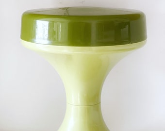 Vintage green stool |mid century | west Germany plastic table | plant stand