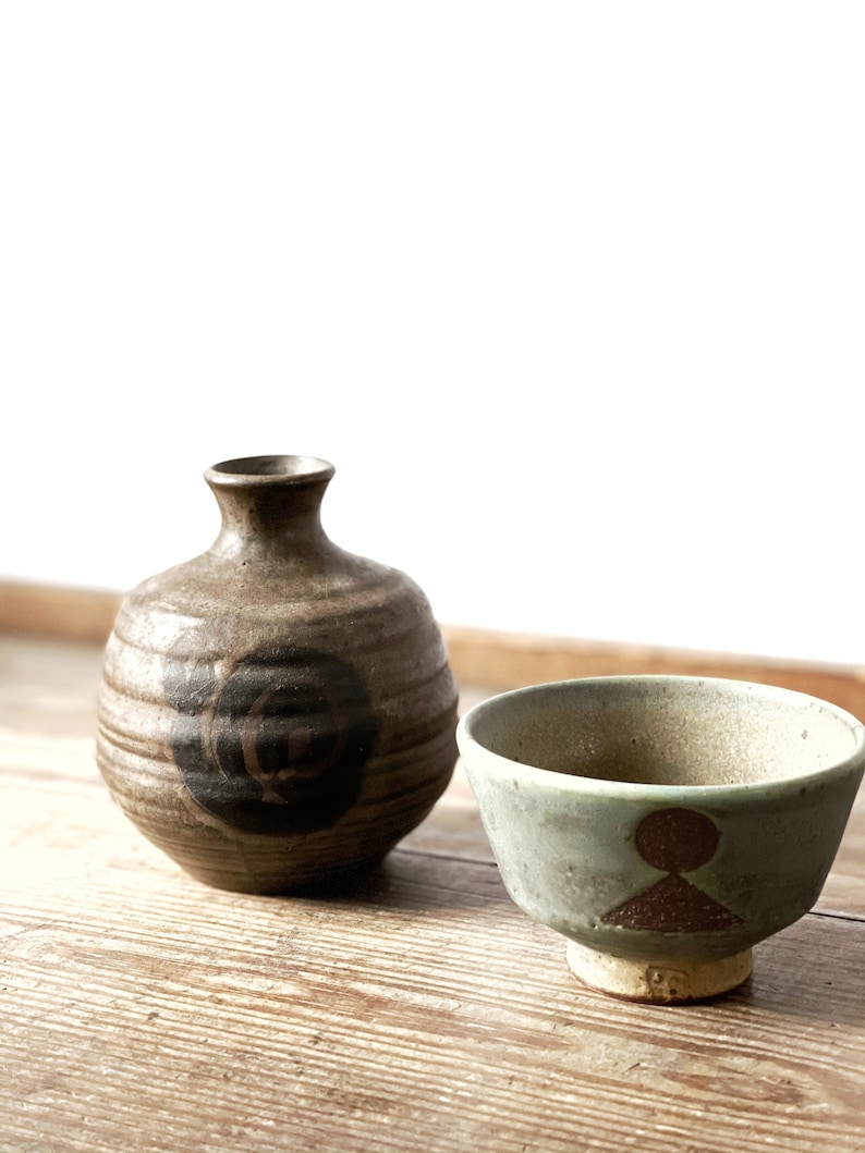 Vintage bud vase cup flower vase studio pottery