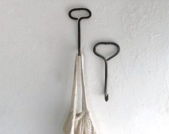 Vintage iron bale hook | hay hook | vintage wall decor | primitive | rusted | industrial hook
