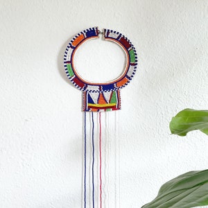 Vintage Maasai wedding necklace | ceremonial union collar | African beaded jewelry | wall decor