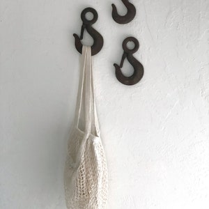 Vintage iron clevis and latch hooks | vintage wall decor | primitive | rusted | industrial hook
