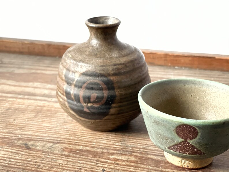 Vintage bud vase cup flower vase studio pottery
