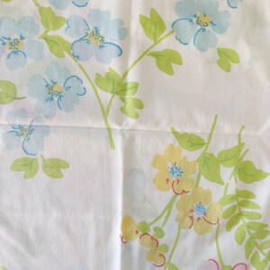 Vintage Pacific floral full sheet set includes top sheet, two cases yellow pink blue flowers percale sheets image 2