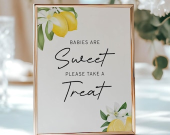 Lemon Citrus Babies are Sweet Treat Sign Template, Self-Edit