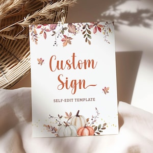 Fall Pumpkins Custom Sign Template, Self-Edit, FS31