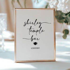 Minimalist Shirley Temple Bar Graduation Sign Template, Self-Edit, MGR