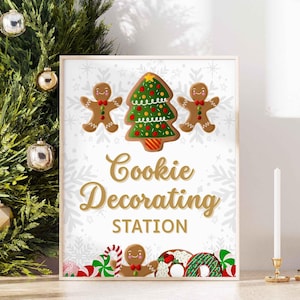 Christmas Cookie Decorating Station Sign, Party Table Sign, Instant Download, 5x7 & 8x10, SC01