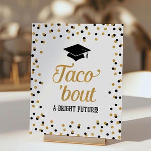 Taco 'bout a Bright Future Graduation Party Sign Template, Self-Edit, BGR