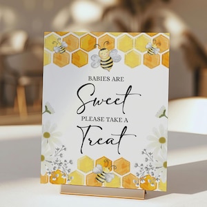 Babies are Sweet Please Take a Treat Baby Shower Sign, Honey Bee Treat Table Sign, 2 Sizes, INSTANT DOWNLOAD