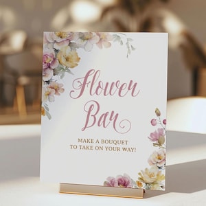 Wildflowers Flower Bar Make a Bouquet Bridal Shower Sign, Wedding Shower Sign, 2 Sizes, INSTANT DOWNLOAD, WLD