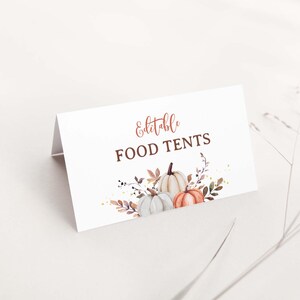 Thanksgiving Buffet Food Tent Labels Template: Editable Fall Design (Digital Download)