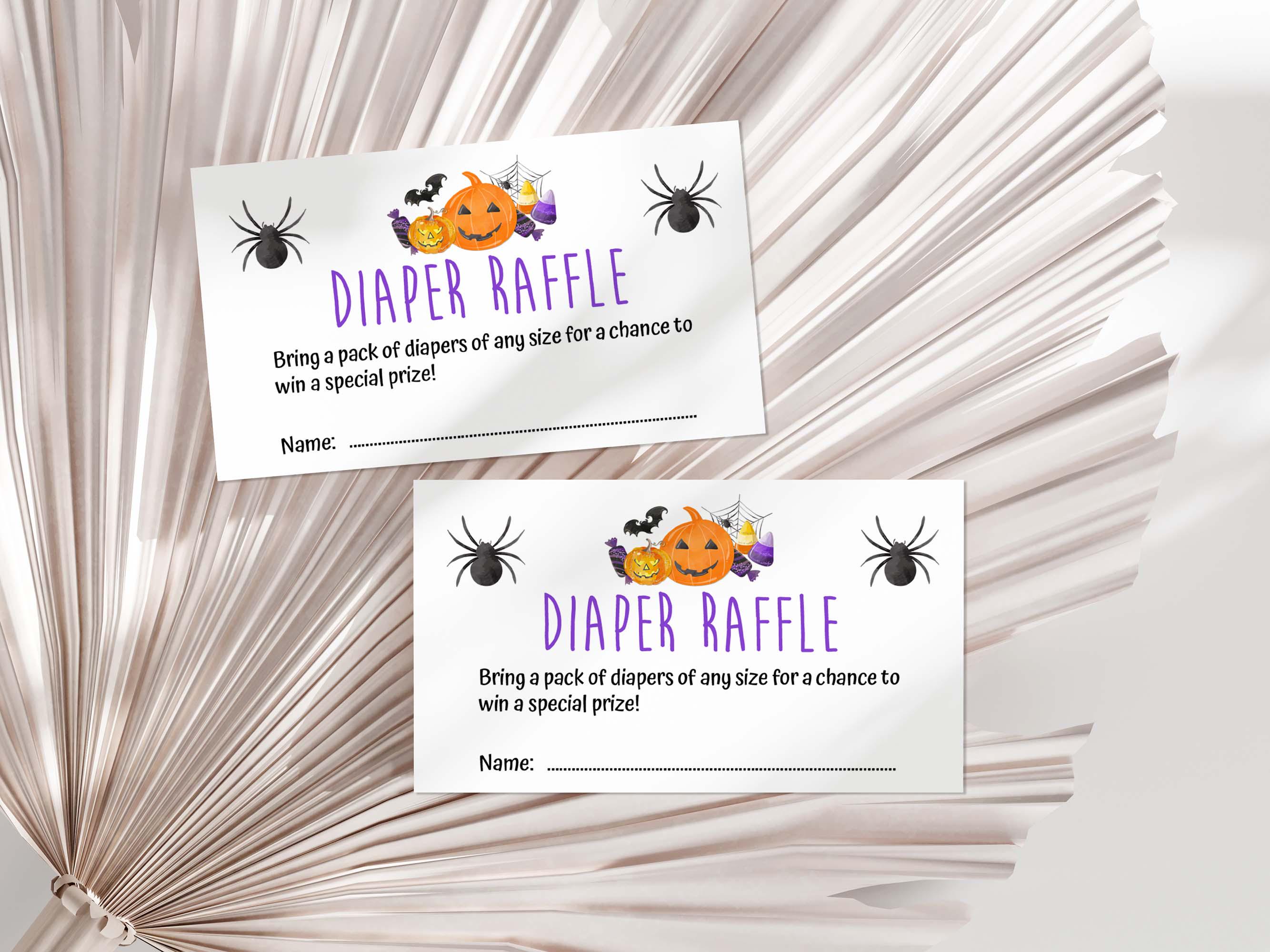 Spooky Raffle Halloween Diaper Raffle Sign & Tickets, Spooky Baby Shower Raffle ...