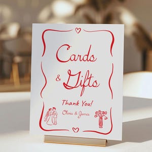 That&#39;s Amore Cards & Gifts Wedding Sign Template, Editable Bridal Shower Gift Table Sign, 5x7 and 8x10, SELF EDIT, AM