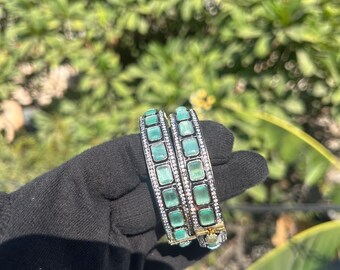 Moissanite Victorian Bangle Bracelet | Kundan Polki, Indian Wedding Jewelry