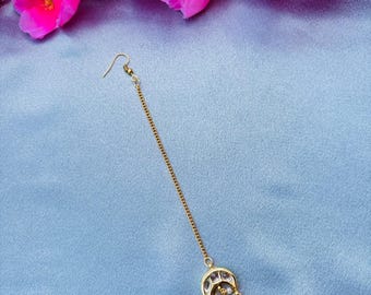 Kundan Jadau Mangtika: Emerald Green Bridal Tika, Indian Jewelry