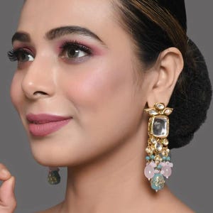 Kundan Ohrstecker, Gold Polki, Partywear Schmuck