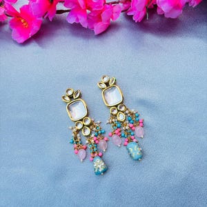 Pendientes Kundan de oro / Pendientes de Bollywood indios