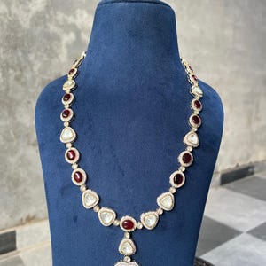 High Quality Uncut Polki Kundan Necklace with Earrings/ Wedding Necklace Set/ Sabyasachi Inspired Kundan Jewellery/ Indian Kundan Jewellery