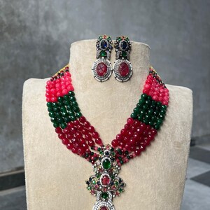 High Quality Uncut Polki Kundan Necklace with Earrings/ Wedding Necklace Set/ Sabyasachi Inspired Kundan Jewellery/ Indian Kundan Jewellery