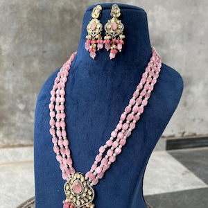 High Quality Uncut Polki Kundan Necklace with Earrings/ Wedding Necklace Set/ Sabyasachi Inspired Kundan Jewellery/ Indian Kundan Jewellery