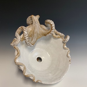 Large Hand made Ceramic Octopus Vessel Sink by Shayne Greco Beautiful Mediterranean Pottery