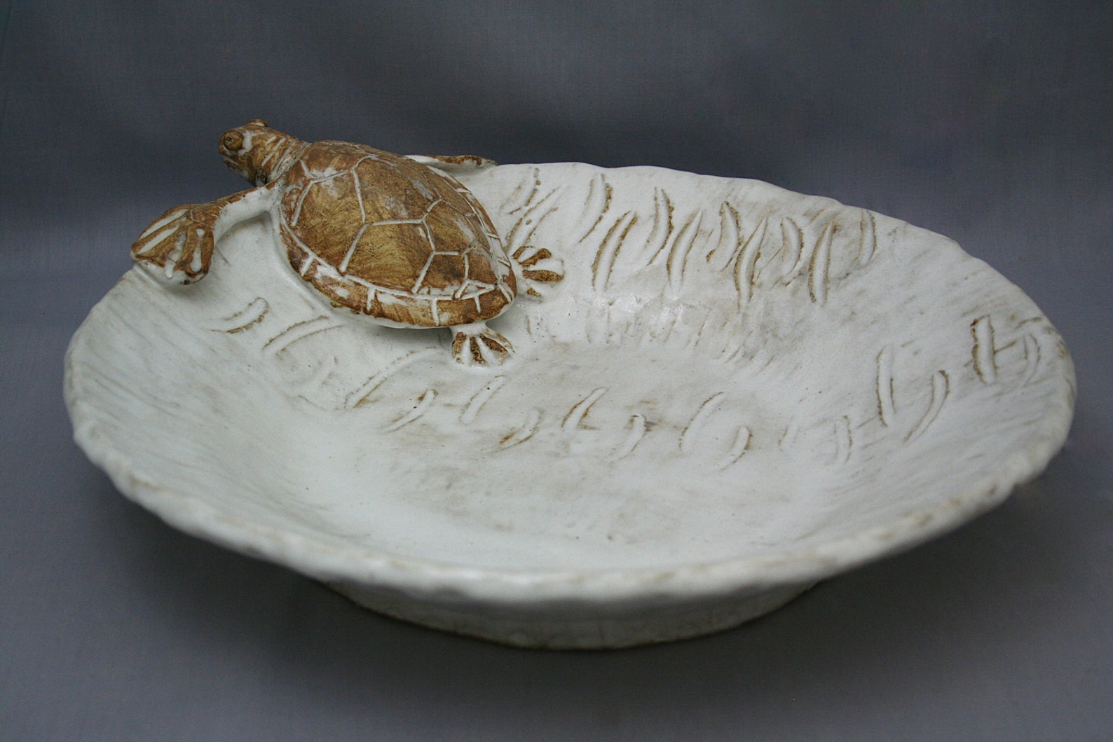 Nautical Ceramic Sea Turtle Serving Platter by Shayne Greco Etsy