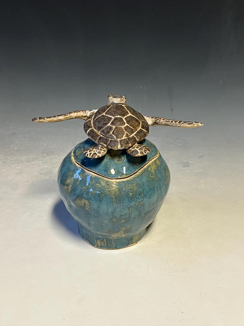 Turtle Jewelry Box in Ocean Blue - Etsy